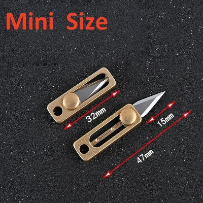 Mini Retractable Push Utility Knife Pendant Survival Gift Paper Box Cutter Envelope Opener Stationery Express Knife Office Suppl