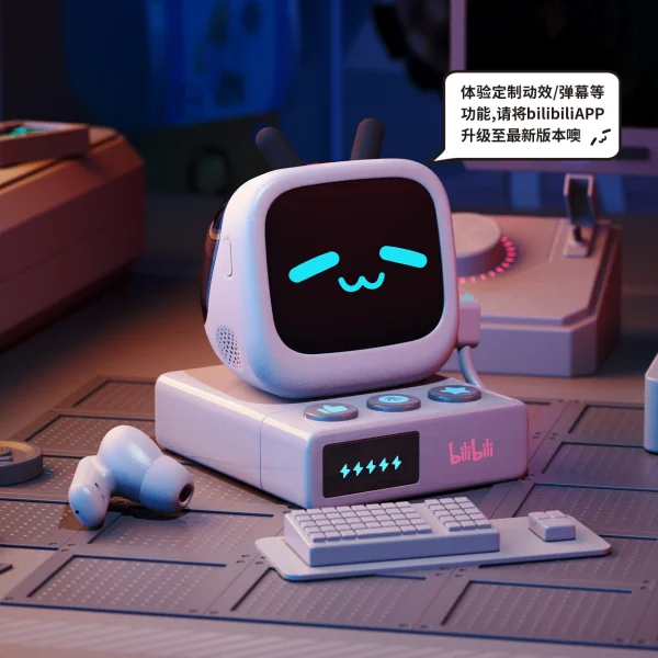 Bilibili Mini-TV CUBE FACE Headphones Small TV LCD Touch Screen True Wireless Bluetooth Portable Creative LCD Earphones Gifts
