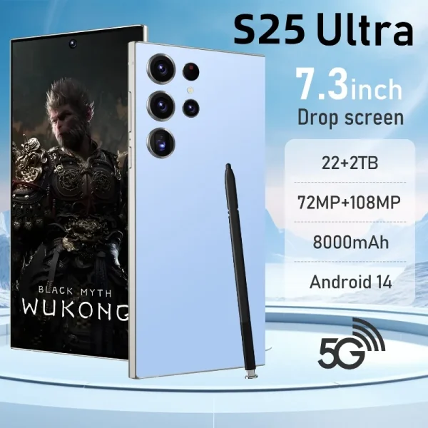 HOT 2025 new S25 Ultra original intelligent 5G dual card dual standby Android 14 system global version phones 8000mAh battery