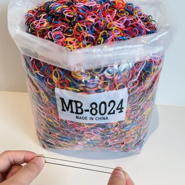 1000/2000Pcs/bag Girls Colourful Disposable Rubber Band Hair Ties Headband Children Ponytail Holder Bands Kids Hair Accessories