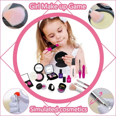 Children Simulation Cosmetics Girl Toys Pretend Princess Makeup Games Lipstick Nail Polish Play Home Model Toys For Girls Gifts