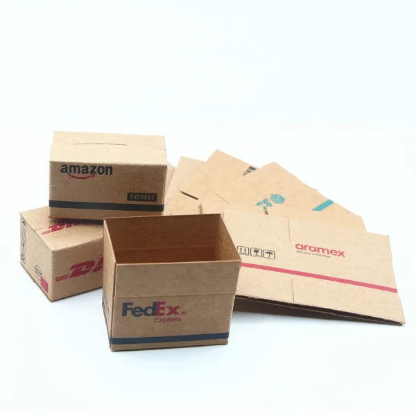5Pcs/1Set 1:12 Mini Simulation Carton Imitation Express Bill Cardboard Box Doll House Miniature Furniture Accessories Decor