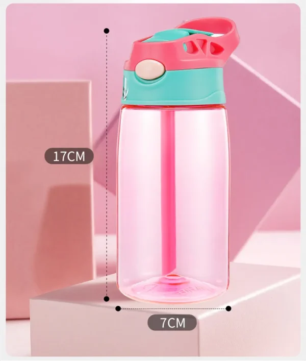 480ML Kids Water Cup Creative Cartoon Baby Feeding Cups With Straws Leakproof Water Bottles Outdoor Portable Children's Cups