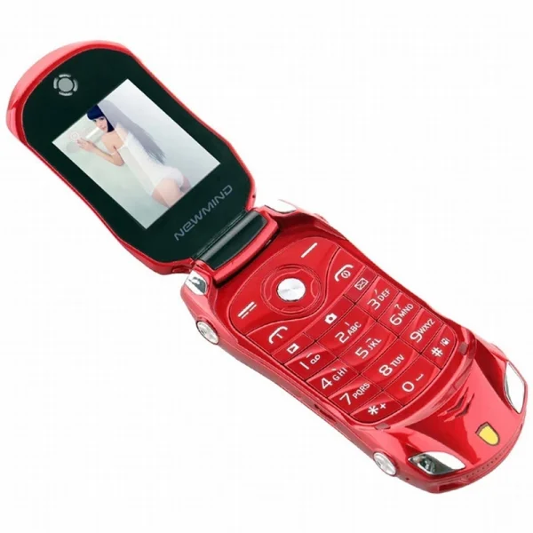 Original Newmind F15 Unlocked Flip Mobile Phone 2G GSM Dual Sim Mini Sport Car Model Cell Phone With Camera Flashlight Telephone