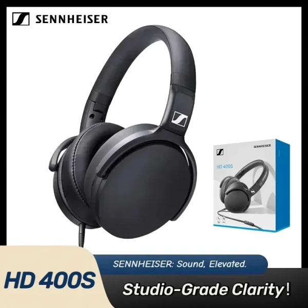 Sennheiser HD 400S Wired Professional Studio Headphones With Microphone Over Ear HiFi Monitor Music Headset Earphone