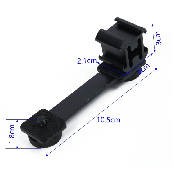 Triple Hot Shoe Mount Adapter Microphone Extension Bar For DJI Mobile 2 Zhiyun Smooth 4 Feiyu Vimble 2 Gimbal Accessories