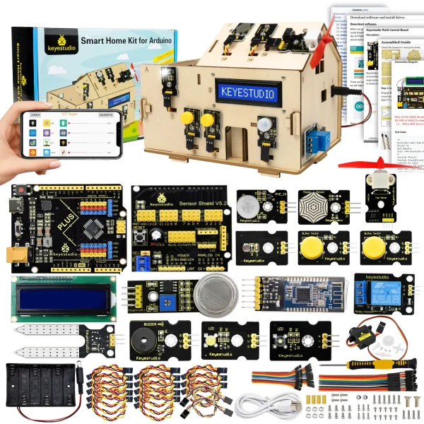 Keyestudio Smart Home IOT Kit With PLUS Board+15 Projects Tutorial For Arduino STEAM House Kit DIY Electronic Kit CE Compliant
