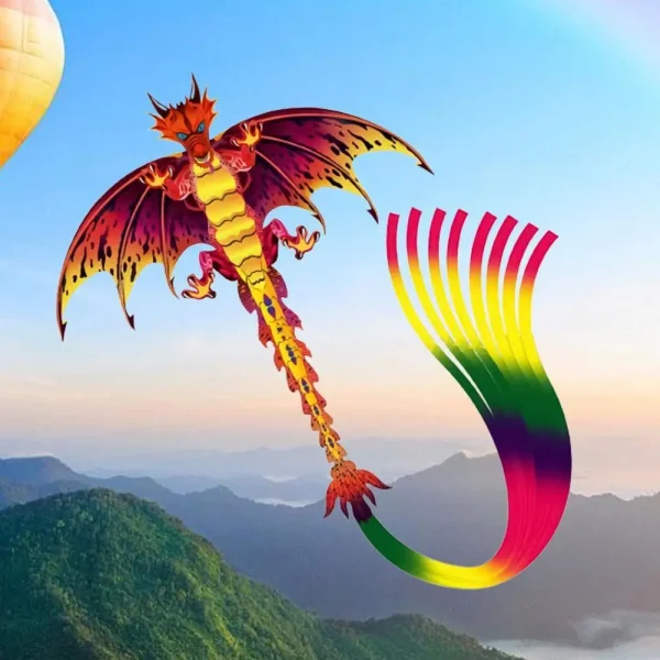 Kite Dragon Easy to Fly Multicolor Easy to Fly Laser Engraving Pterosaurs Kite for Kids Children Hot Sale