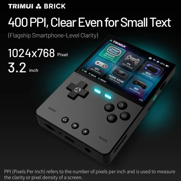 TRIMUI BRICK Retro Handheld Game Console 3.2'' IPS Screen A133P Linux System Trimui UI Metal Back Panel Key LED Game Player Gift