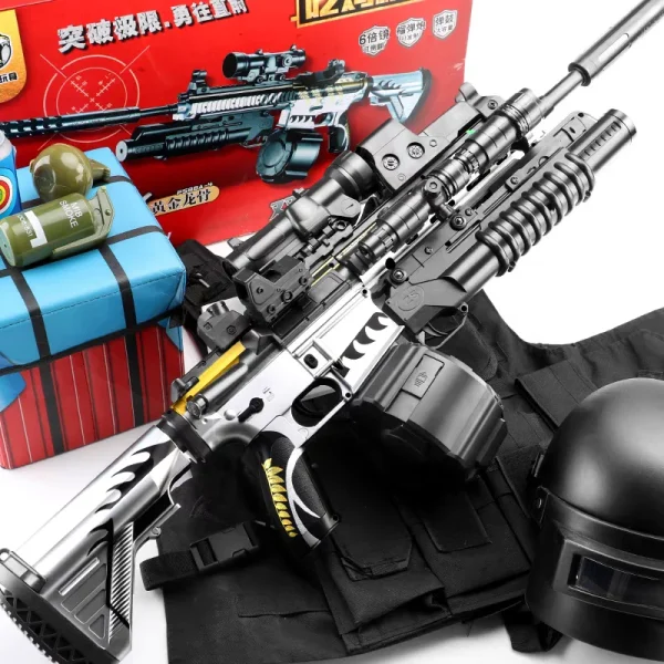 New M416 Toy Gun Safe High-speed Burst Gel Ball Double Magazine Mode Water Gel Gun For Outdoor Interactive Parent-child Games