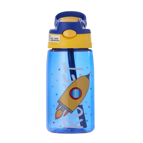 480ML Kids Water Cup Creative Cartoon Baby Feeding Cups With Straws Leakproof Water Bottles Outdoor Portable Children's Cups