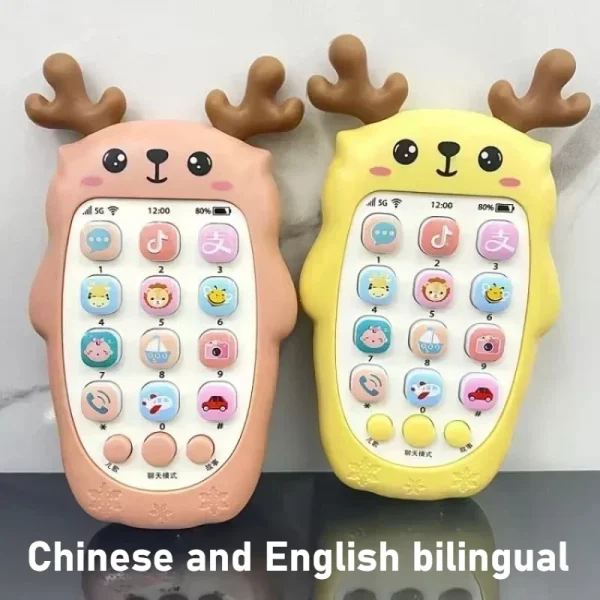 Baby Phone Toys Bilingual Telephone Teether Music Voice Toy Early Educational Learning Machine Electronic Children Gift Baby Toy