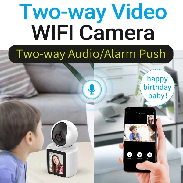 Linook, home video call, CCTV camera, home wireless WIFI mini security camera 1080P, infrared night vision, mobile tracking