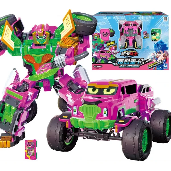New Metal Cardbot Transforming Robot to Car Action Figures BLUE COP with Card Transformation Car Toys for Child Gift
