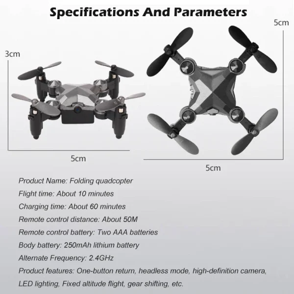 DH-800 Foldable Mini Quadcopter Gravity Sensing Flying Drone 360 Degree Rotating Aerobatics Watch Design Remote Control Aircraft
