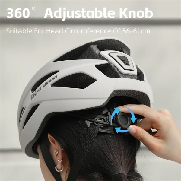 WEST BIKING Integrated Cycling Helmet Electric Scooter Helmet With LED Light Photochromic Goggles MTB Road Bike Sports Gear