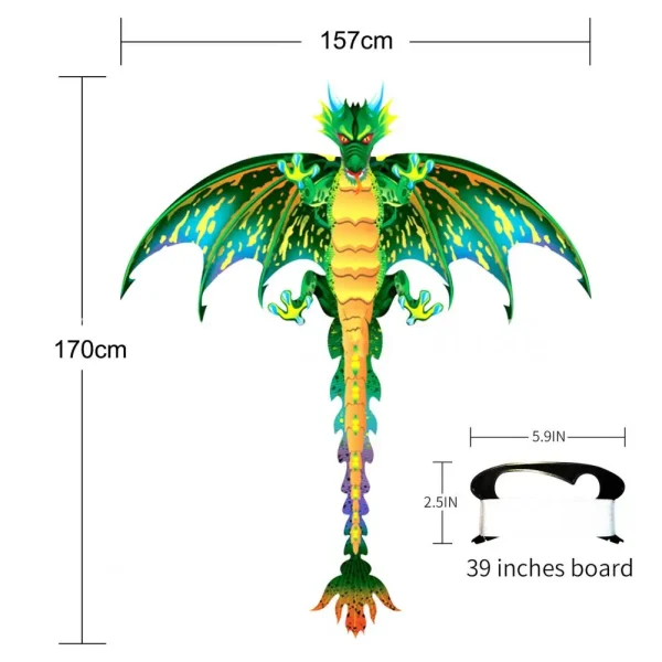 Kite Dragon Easy to Fly Multicolor Easy to Fly Laser Engraving Pterosaurs Kite for Kids Children Hot Sale