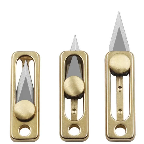 Mini Retractable Push Utility Knife Pendant Survival Gift Paper Box Cutter Envelope Opener Stationery Express Knife Office Suppl