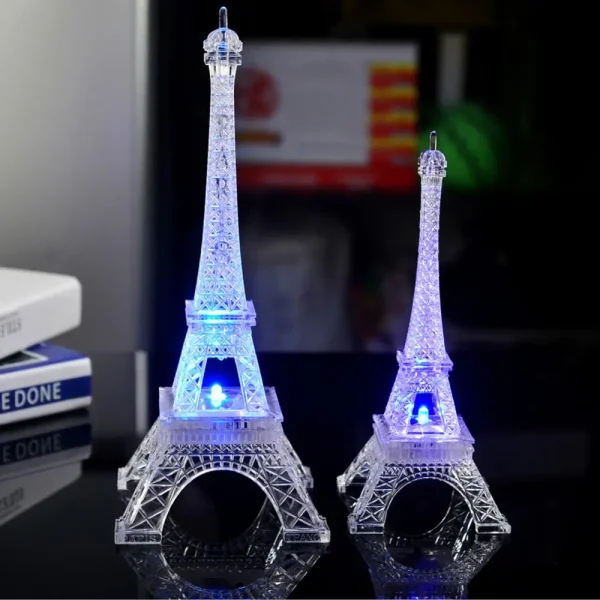 LED Color Changing Eiffel Tower Figurines Romantic Paris Eiffel Tower Night Light Home Decoration Valentine's Day Xmas Gifts