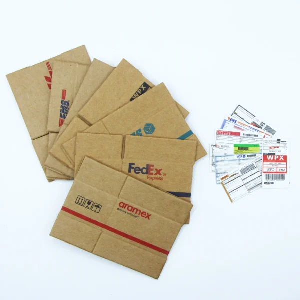 5Pcs/1Set 1:12 Mini Simulation Carton Imitation Express Bill Cardboard Box Doll House Miniature Furniture Accessories Decor