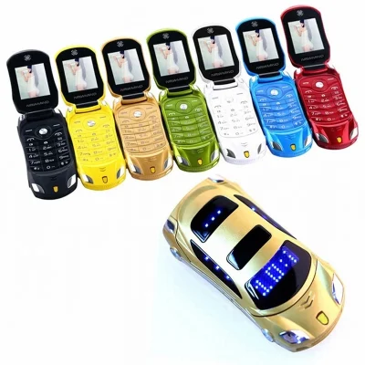 Original Newmind F15 Unlocked Flip Mobile Phone 2G GSM Dual Sim Mini Sport Car Model Cell Phone With Camera Flashlight Telephone