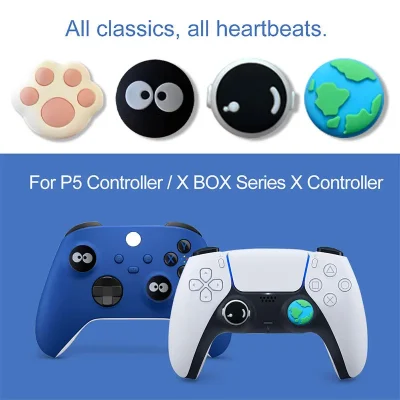 4pc Soft Silicone Thumb Stick Grip Cap For Sony Playstation 5 4 PS5 PS4 XBOX Switch Pro Controller Joystick Cover Protector Case