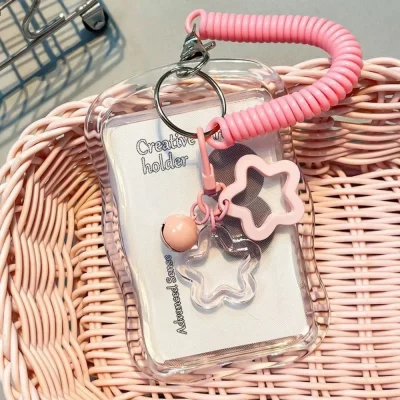 Kpop Photocard Holder Photo Display Holder With Star Keychain Idol Picture Protector Sleeves Credit ID Cards Protective Case