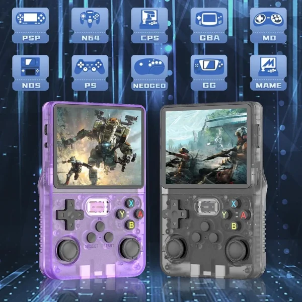R36S Classic Retro Game Console with ARKOS System Video Games Single Card Portable Hand-held Gaming Console Kids Gift 3.5 Inch