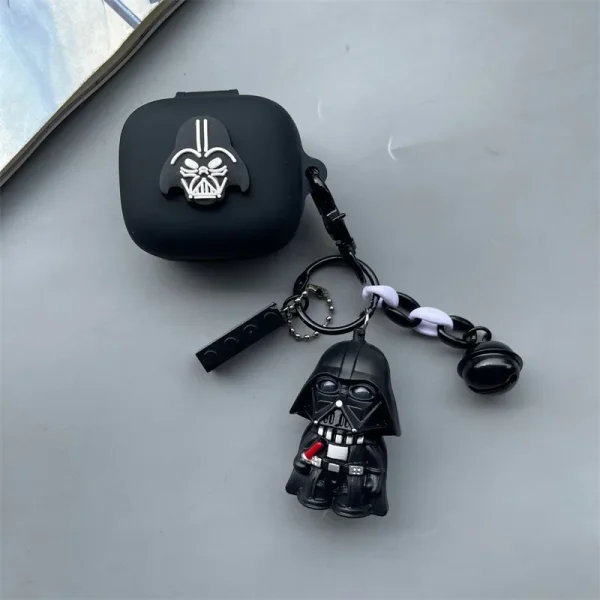 Black White Cartoon Silicone Case for JBL live Pro+ Wireless Bluetooth Earphone Protection Case for JBL live Pro 2 with Keychain