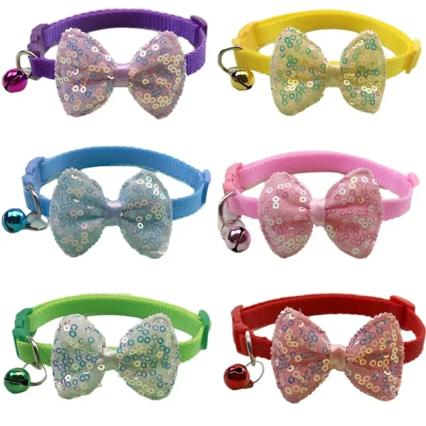 Pet Collars New Bow Bell Collars Cute Cat Collars Pet Supplies Multicolor Adjustable dog Dressing Tool Pet Accessories