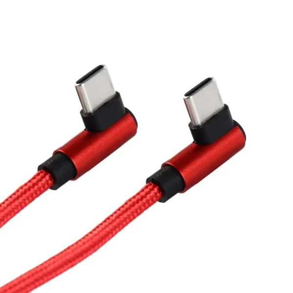 3A 90 Degree Quick Charge Data Line Double Elbow USB Type C to USB C Fast Charging Cable Type C Cord Charge Wire Data cable