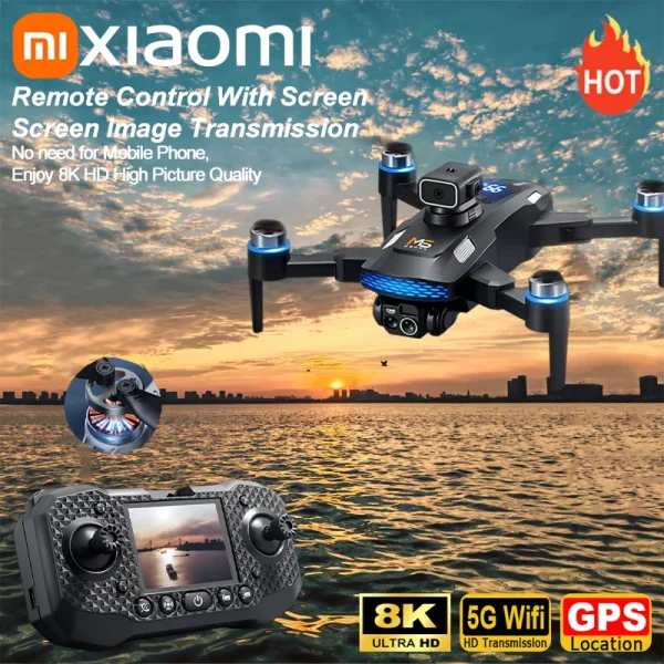 Xiaomi M6 Drone Professiona 8K Aerial HD Dual Camera 5G WIFI Intelligent Obstacle Avoidance With Screen GPS Brushless RC Drone