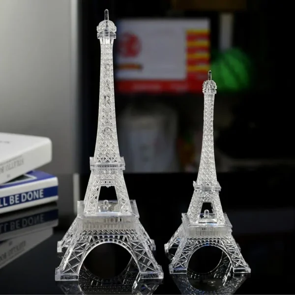 LED Color Changing Eiffel Tower Figurines Romantic Paris Eiffel Tower Night Light Home Decoration Valentine's Day Xmas Gifts