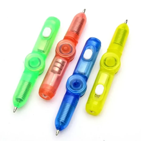 Fashion LED Colourful Luminous Spinning Ballpoint Pen Rolling Pen Ball Point Pen Learning Office School Supplies Random Color