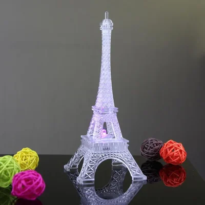 LED Color Changing Eiffel Tower Figurines Romantic Paris Eiffel Tower Night Light Home Decoration Valentine’s Day Xmas Gifts