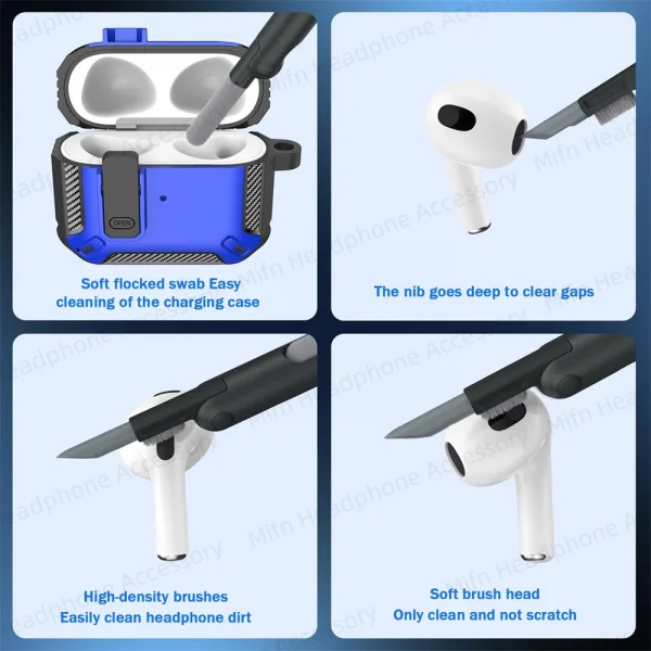 for airpods 4 USB-C Apple 2024 Airpods Case switch anti fall earphone case For Men for Airpods pro 2 3 4 Case with Cleaning Kit