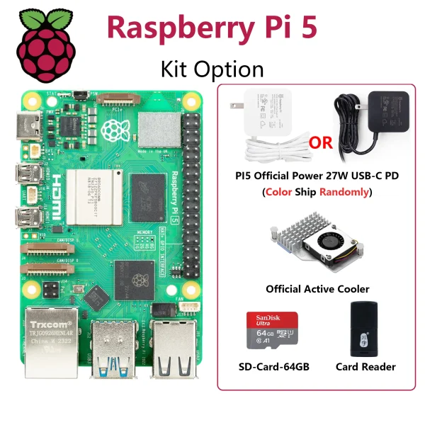 Official Raspberry Pi 5 16GB 8GB 2GB 4GB Laptop Mini PC Computer BCM2712 Processor Raspberry Pi Development Board Bluebooth 5.0