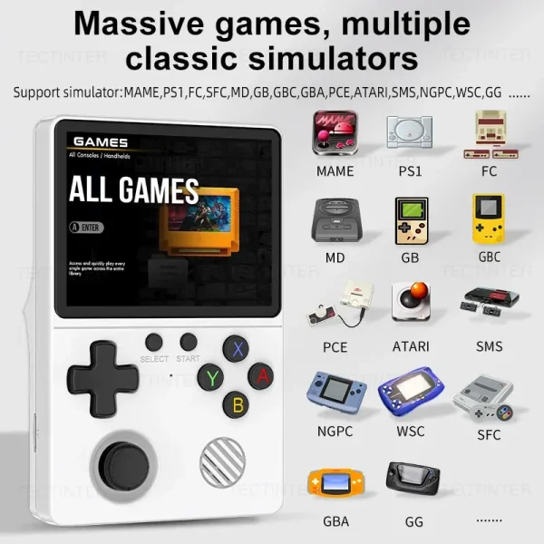 GB350 3.5Inch IPS Screen Handheld Game Player Built-in 20000+ Games Linux System Portable Retro Video Game Console For PS1/GBA