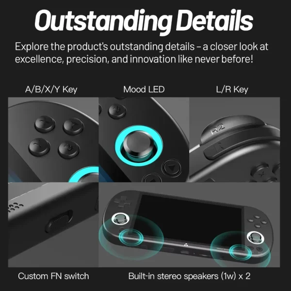 Trimui Smart Pro Retro Game Console 4.96'' IPS Screen Linux System Joystick RGB Lighting Video Handheld Game Player Gift